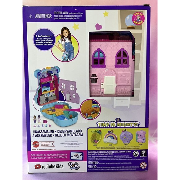 Polly Pocket Teddy Bear Purse 2 in 1 Playset w/ 2 Micro Dolls 16 Accessories NIB - Picture 6 of 8
